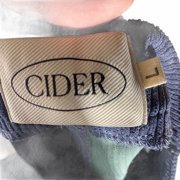 Cider Colorblock Corduroy White Blue Straight-Leg Pants - Picture 3 of 4